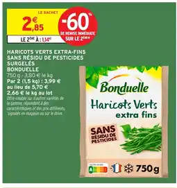 Intermarché Hyper BONDUELLE Haricots verts extra-fins sans résidu de pesticides surgelés offre