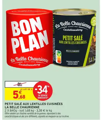 Intermarché Hyper LA BELLE CHAURIENNE Petit salé aux lentilles cuisinées offre