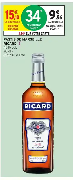 Intermarché Hyper RICARD Pastis de marseille offre