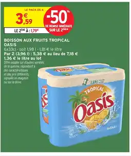 Intermarché Hyper OASIS Boisson aux fruits tropical offre