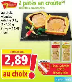 Norma 2 pâtés en croûte offre