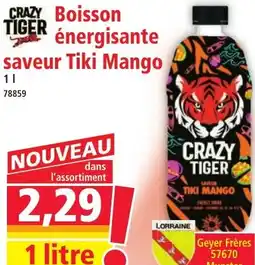Norma Boisson énergisante saveur tiki mango offre