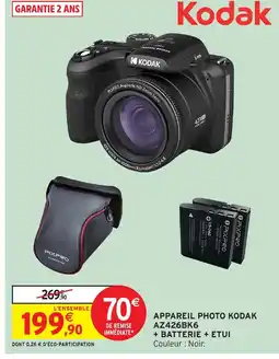 Intermarché Hyper KODAK Appareil photo kodak az426bk6 + batterie + etui offre