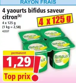 Norma 4 yaourts bifidus saveur citron offre