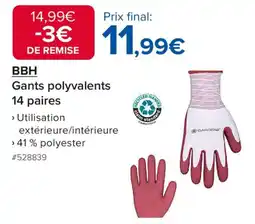 Costco BBH Gants polyvalents 14 paires offre