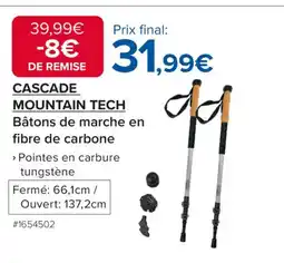 Costco CASCADE MOUNTAIN TECH Bâtons de marche en fibre de carbone offre