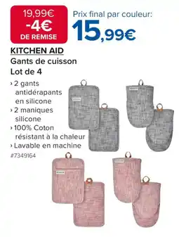 Costco KITCHEN AID Gants de cuisson Lot de 4 offre