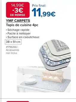 Costco YMF CARPETS Tapis de cuisine 4pc offre
