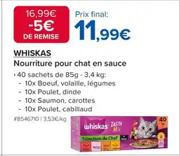 Costco WHISKAS Nourriture pour chat en sauce offre