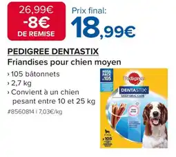 Costco PEDIGREE DENTASTIX Friandises pour chien moyen offre