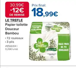 Costco LE TREFLE Papier toilette Douceur Bambou offre