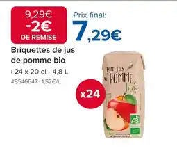 Costco Briquettes de jus de pomme bio offre