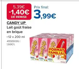 Costco CANDY UP Lait goût fraise en brique offre