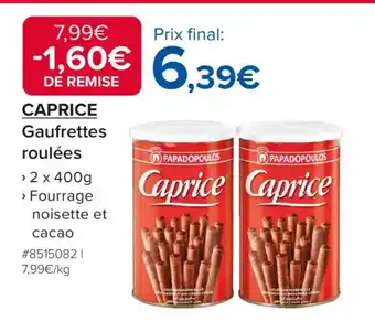 Costco CAPRICE Gaufrettes roulées offre