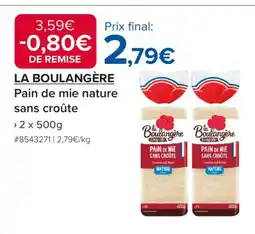 Costco LA BOULANGÈRE Pain de mie nature sans croûte offre