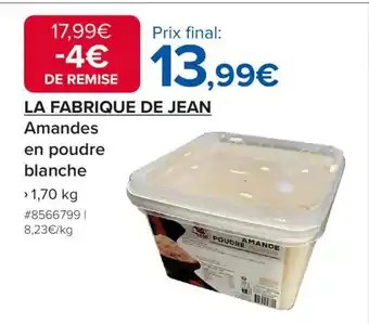 Costco LA FABRIQUE DE JEAN Amandes en poudre blanche offre