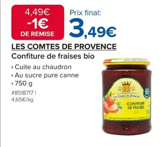 Costco LES COMTES DE PROVENCE Confiture de fraises bio offre