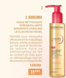 Monoprix BIODERMA Huile nettoyante démaquillante apaisante créaline le flacon offre