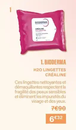 Monoprix BIODERMA H2o lingettes créaline offre
