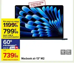 Carrefour Macbook air 13" M2 offre