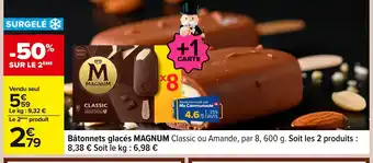 Carrefour MAGNUM Bâtonnets glacés offre