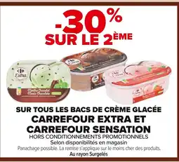 Carrefour Sur tous les bacs de crème glacée carrefour extra et carrefour sensation offre