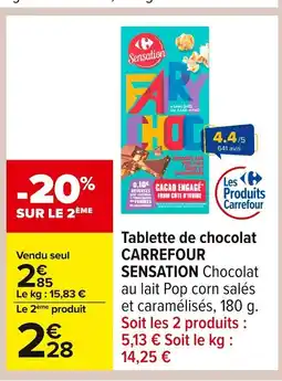 Carrefour CARREFOUR SENSATION Tablette de chocolat offre