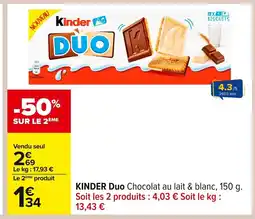 Carrefour KINDER Duo offre