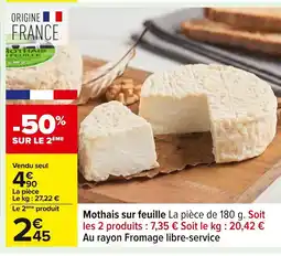 Carrefour Mothais sur feuille offre