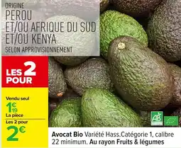 Carrefour Avocat Bio offre