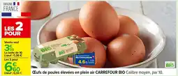 Carrefour CARREFOUR BIO Œufs de poules élevées en plein air offre
