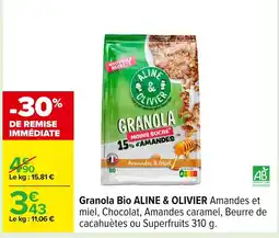 Carrefour ALINE & OLIVIER Granola Bio offre