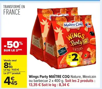 Carrefour MAÎTRE COQ Wings Party offre