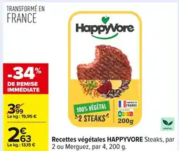 Carrefour HAPPYVORE Recettes végétales offre