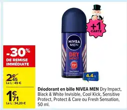 Carrefour NIVEA Déodorant en bille offre
