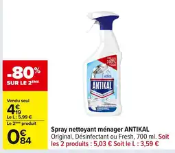 Carrefour ANTIKAL Spray nettoyant ménager offre