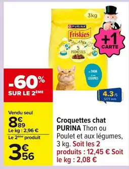 Carrefour PURINA Croquettes chat offre