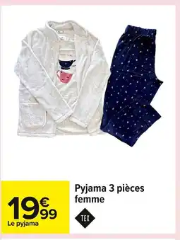 Carrefour Pyjama 3 pièces femme offre
