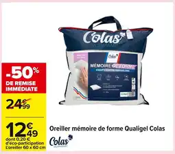 Carrefour Oreiller mémoire de forme Qualigel offre