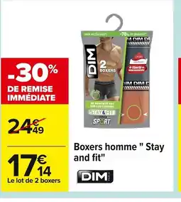 Carrefour DIM Boxers homme Stay and fit offre