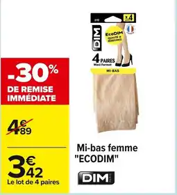 Carrefour DIM Mi-bas femme offre