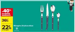 Carrefour Ménagère 24 pièces bleue offre