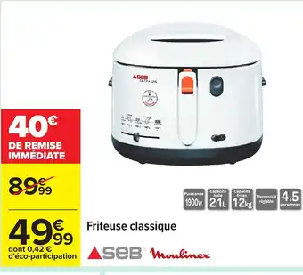 Carrefour MOULINEX Friteuse classique offre