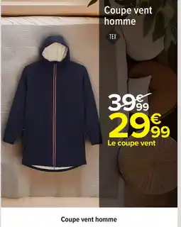 Carrefour Coupe vent homme offre