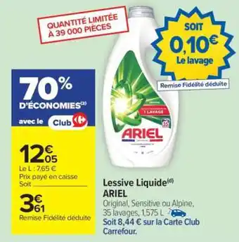 Carrefour Market LESSIVE LIQUIDE ARIEL offre