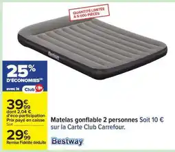 Carrefour Matelas Gonflable 2 Personnes offre