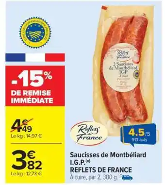 Carrefour Market Saucisses de Montbéliard I.G.P offre