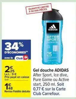 Carrefour GEL DOUCHE ADIDAS offre