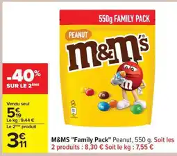 Carrefour M&M'S Family Pack Peanut, 550 g offre