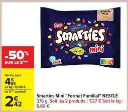 Carrefour Smarties Mini Format Familial NESTLÉ offre